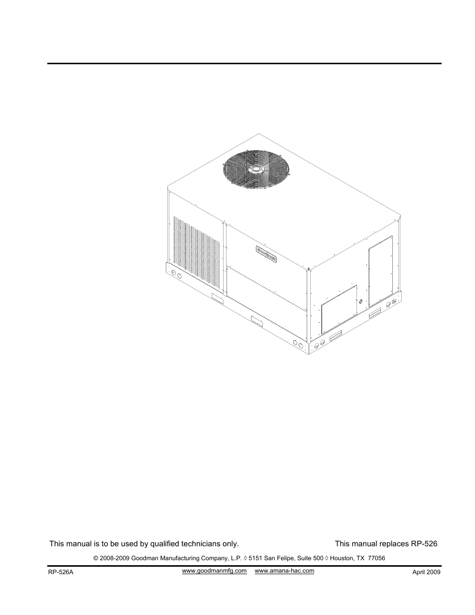 Goodman Mfg RP-526A User Manual | 13 pages