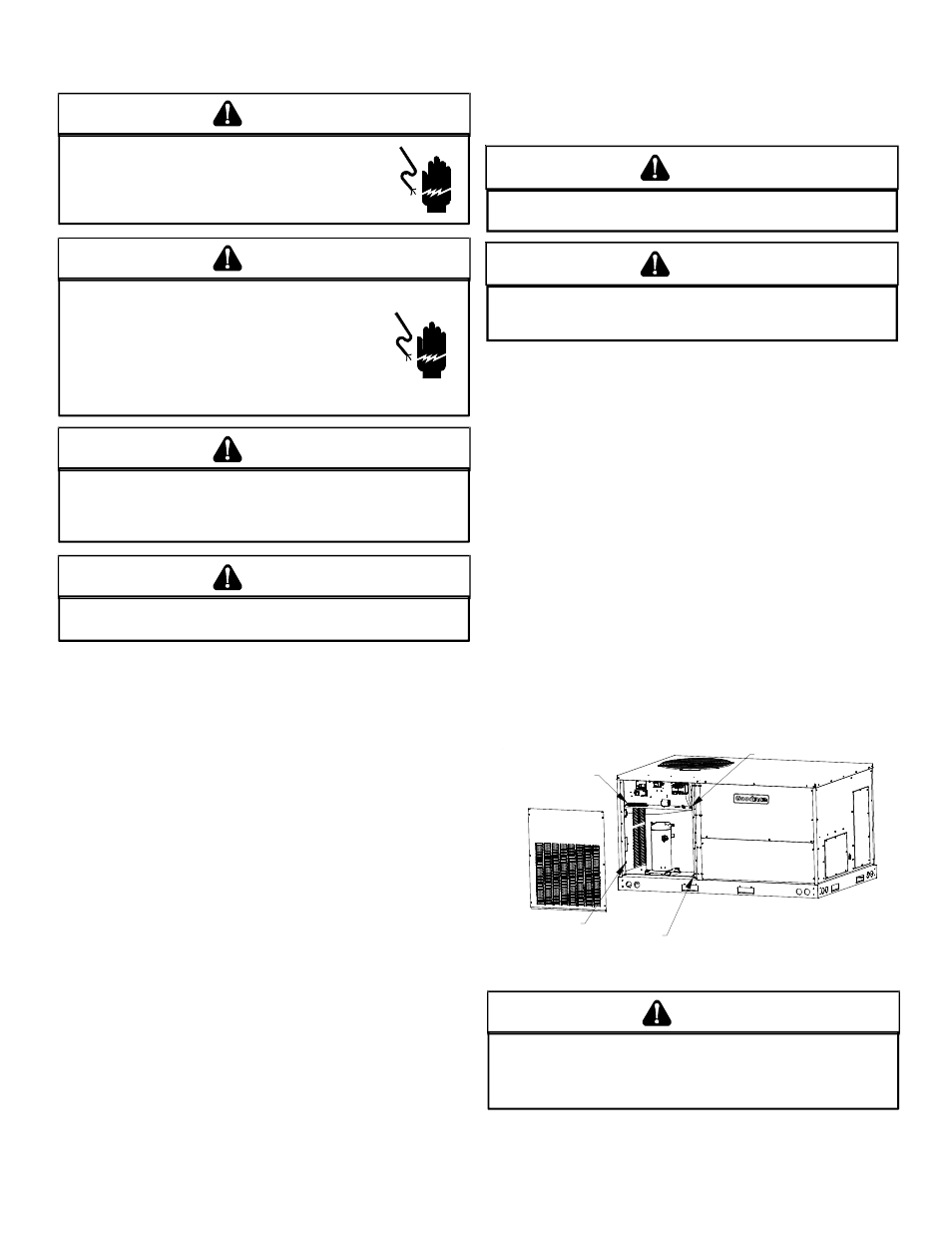 Electrical wiring, Warning, Caution | Goodman Mfg Commercial Heating and Cooling Gas Unit CPG SERIES User Manual | Page 9 / 56