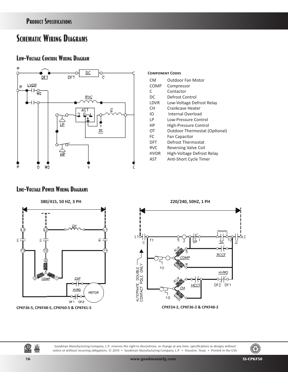 Chematic, Iring, Iagrams | Goodman Mfg SS-CPKF50 User Manual | Page 16 / 16