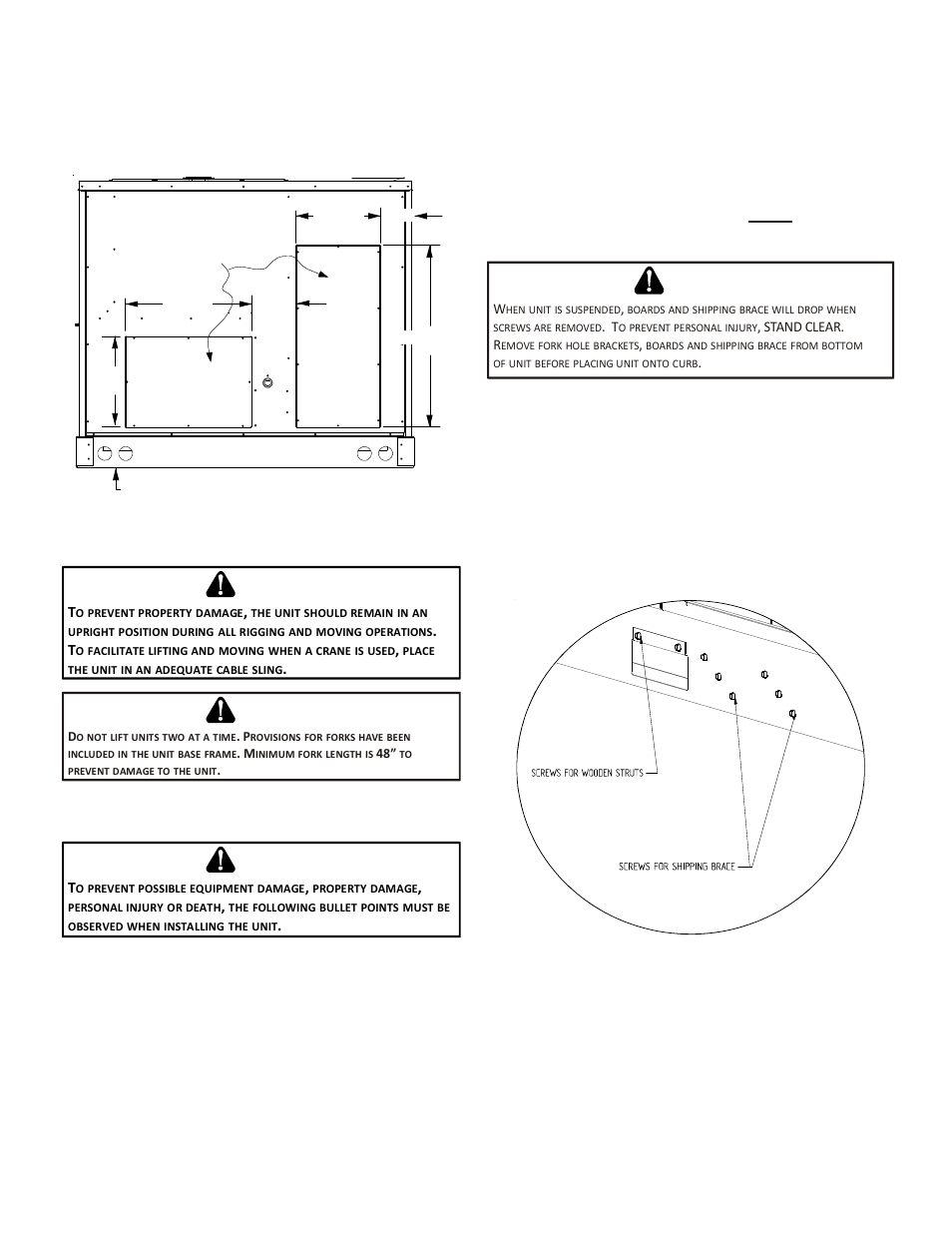 Rigging details, Caution | Goodman Mfg CPG SERIES User Manual | Page 7 / 32