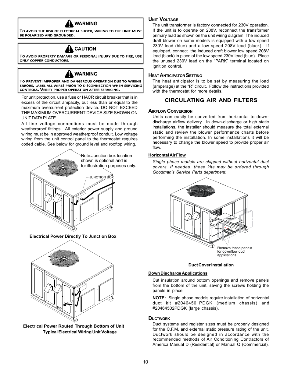 Goodman Mfg Seer "m" series PG 15 User Manual | Page 10 / 28