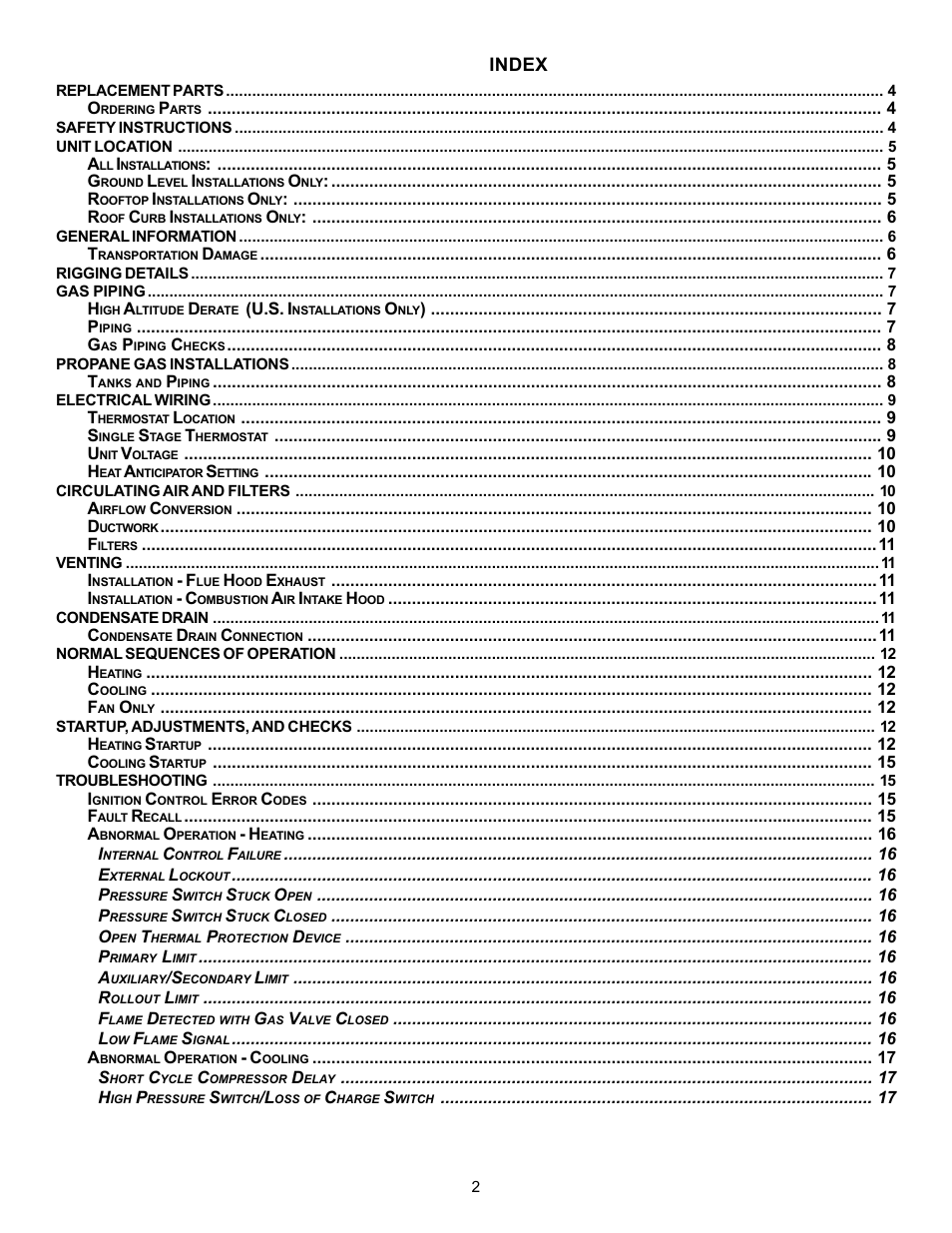 Goodman Mfg Seer "m" series PG 15 User Manual | Page 2 / 28