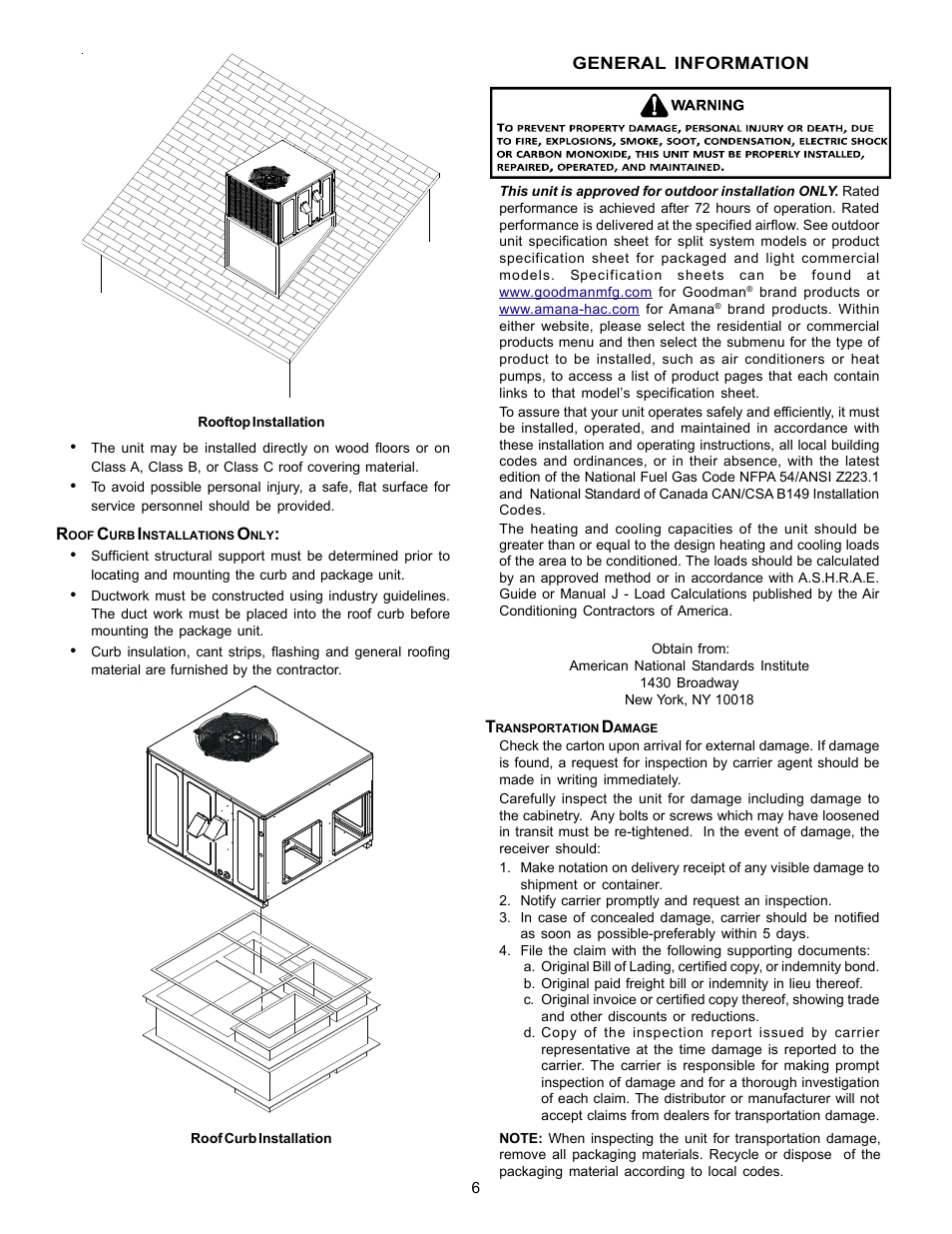 Goodman Mfg Seer "m" series PG 15 User Manual | Page 6 / 28