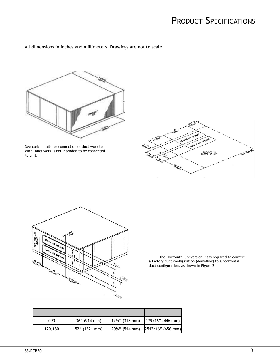 Roduct, Pecifications | Goodman Mfg SS-PCB50 User Manual | Page 3 / 12