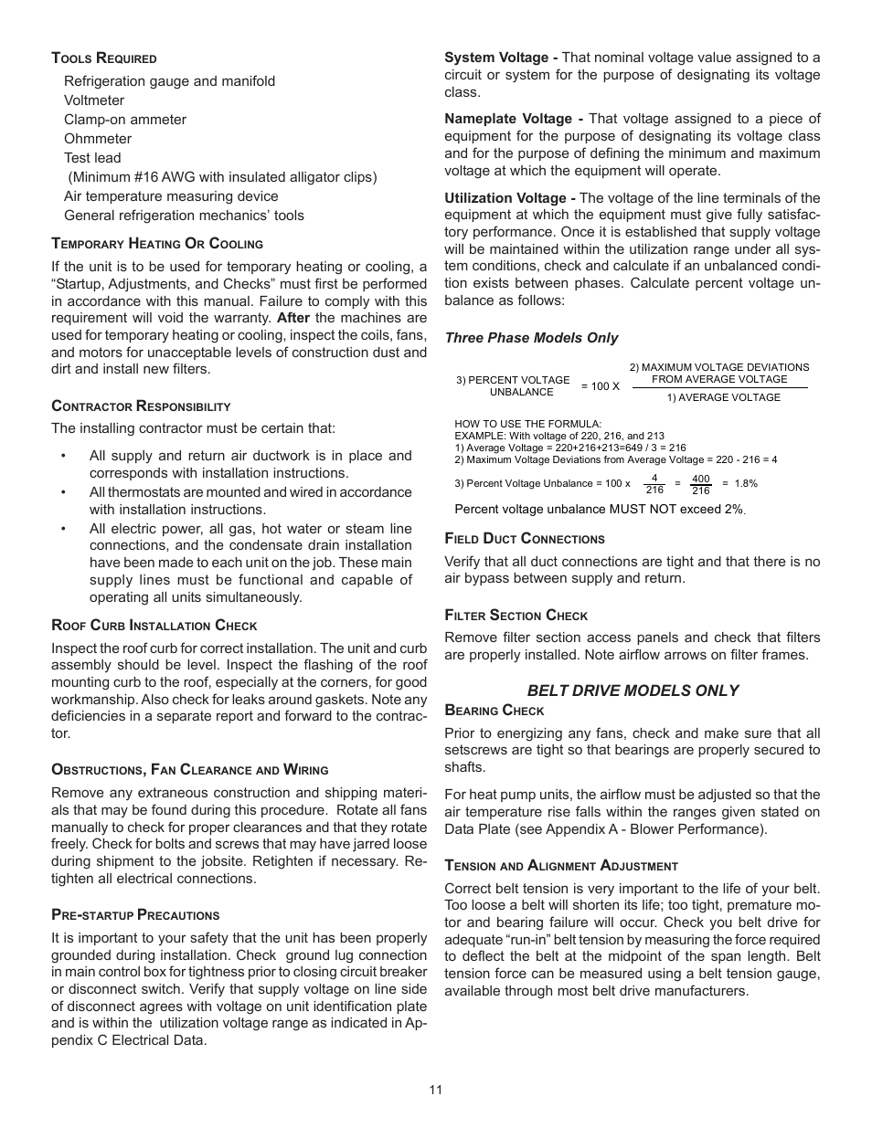 Goodman Mfg Light Commercial Self Contained Packaged Cooling and Heating Unit CPC/CPH User Manual | Page 11 / 28