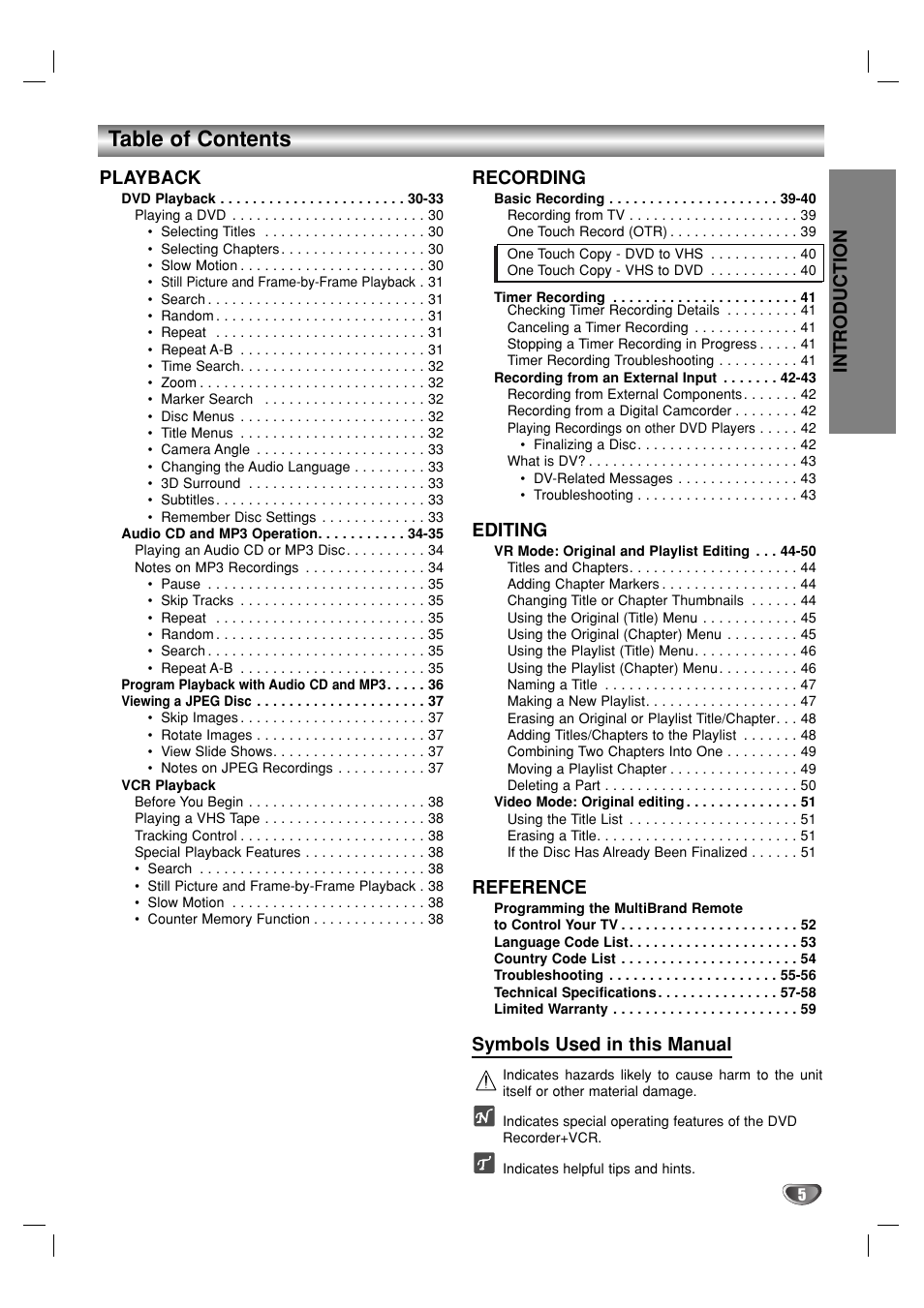 GoVideo VR3930 User Manual | Page 5 / 60