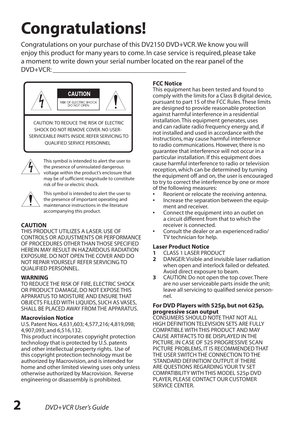 GoVideo DV2150 User Manual | Page 2 / 48