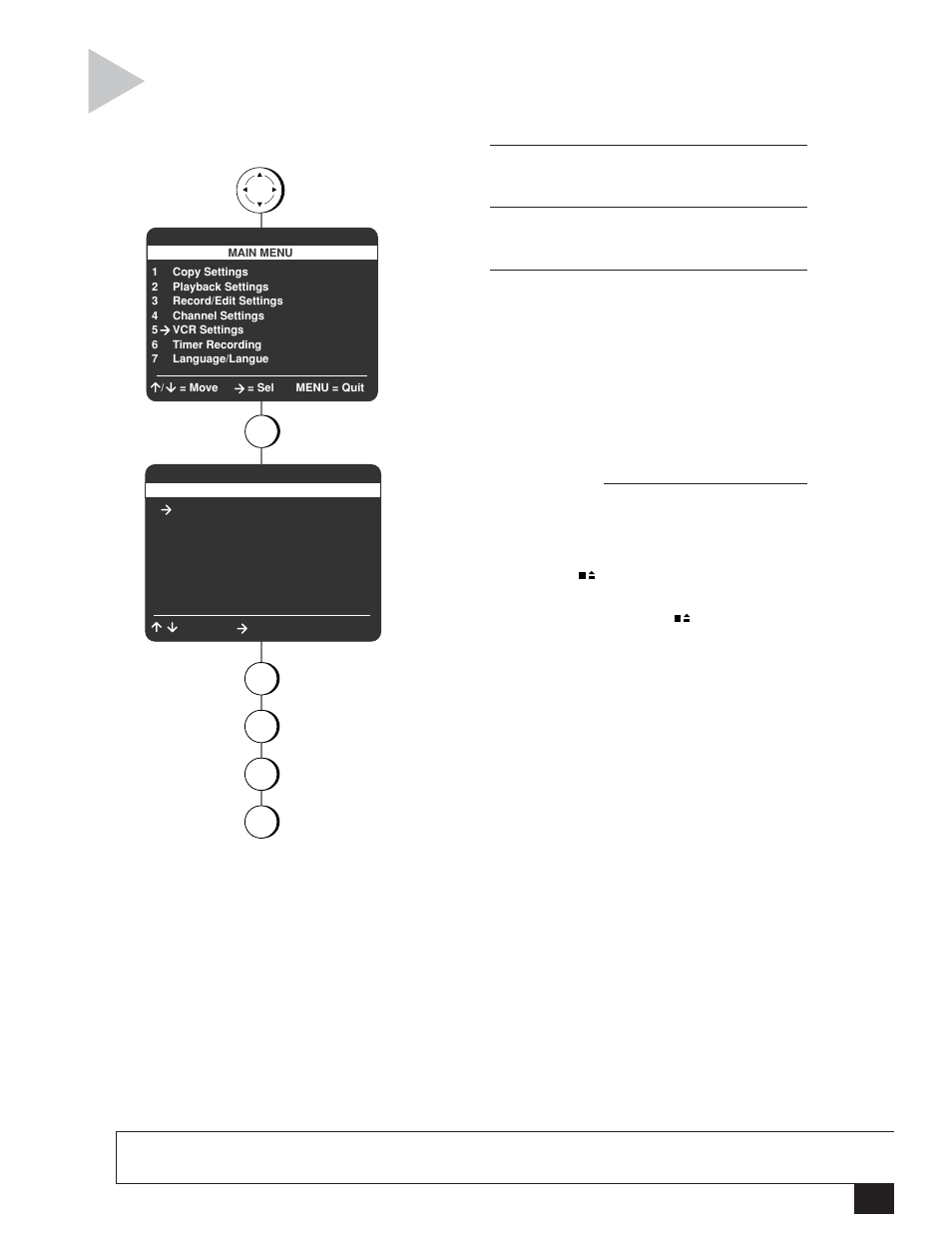 Vcr settings | GoVideo DDV3110 User Manual | Page 47 / 56