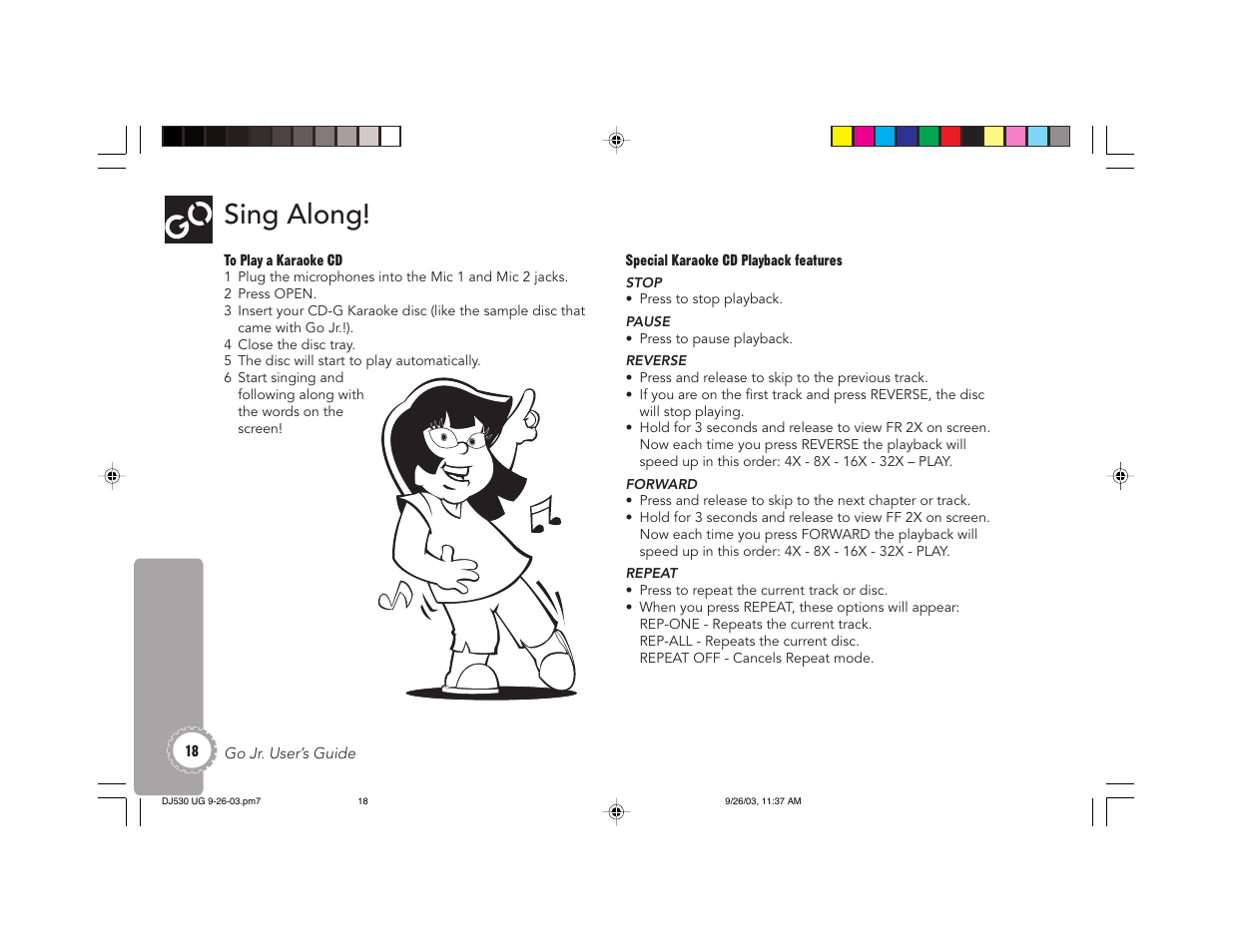 Sing along | GoVideo DJ530 User Manual | Page 18 / 28