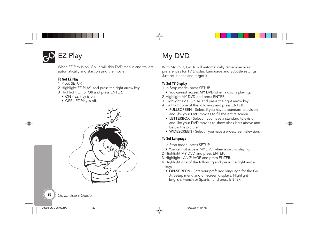 Ez play my dvd | GoVideo DJ530 User Manual | Page 20 / 28