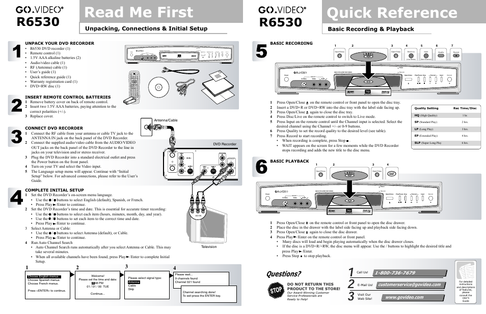 GoVideo R6530 User Manual | 1 page