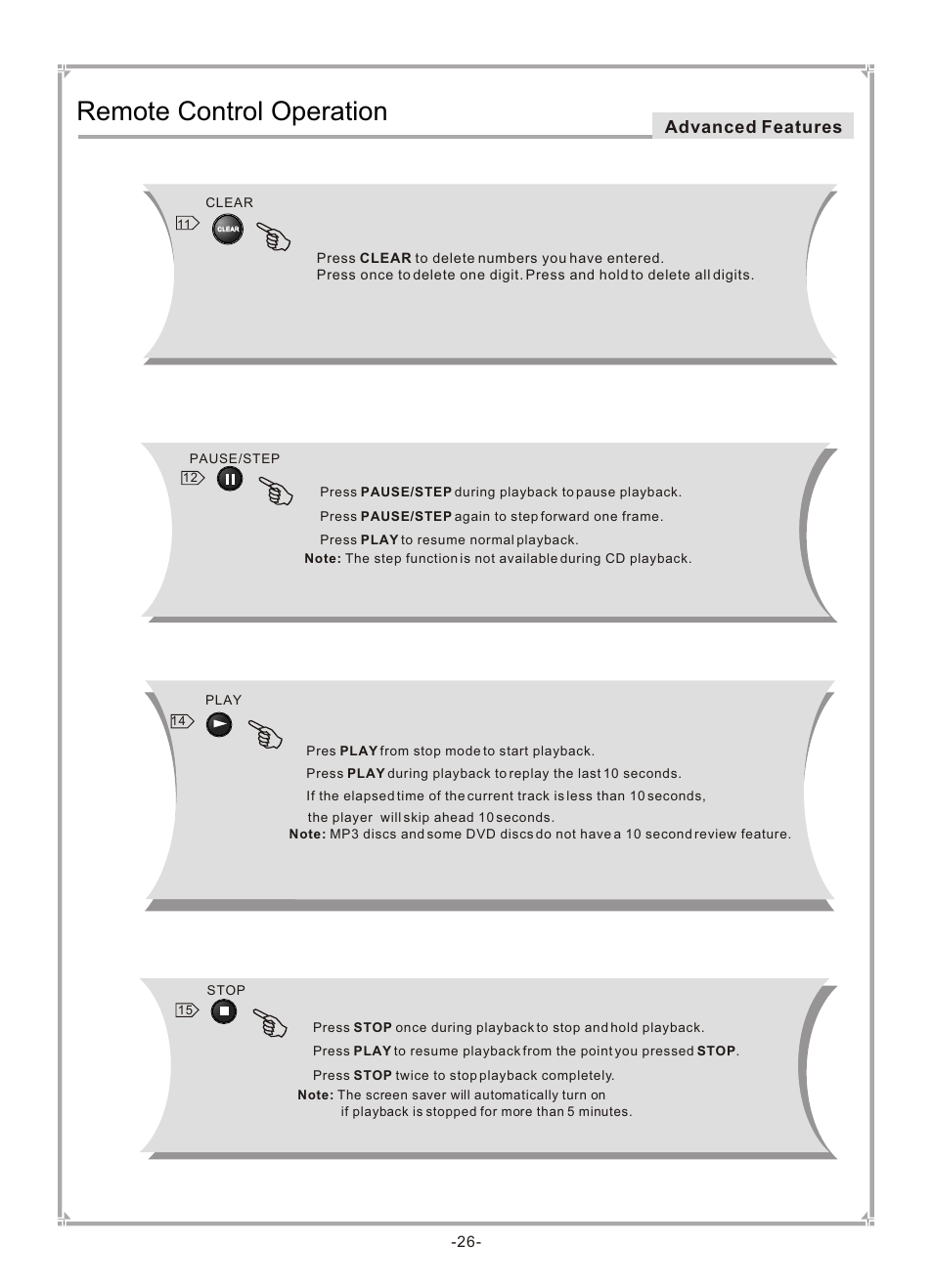 Т³гж 27, Remote control operation, Advanced features | GoVideo DVP745 User Manual | Page 27 / 38