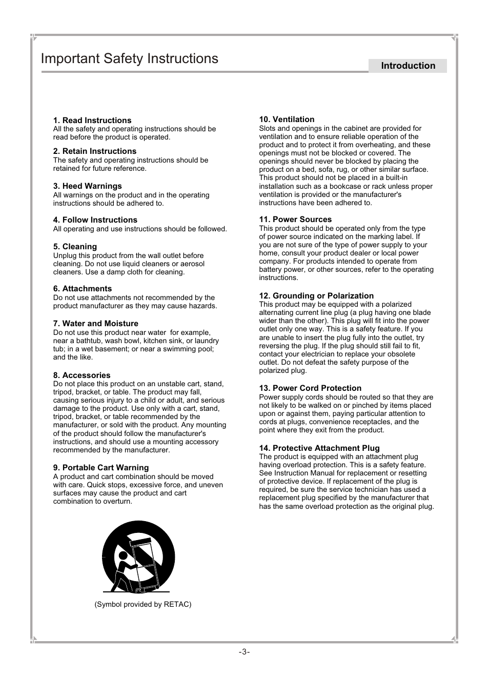 Т³гж 4, Important safety instructions | GoVideo DVP745 User Manual | Page 4 / 38