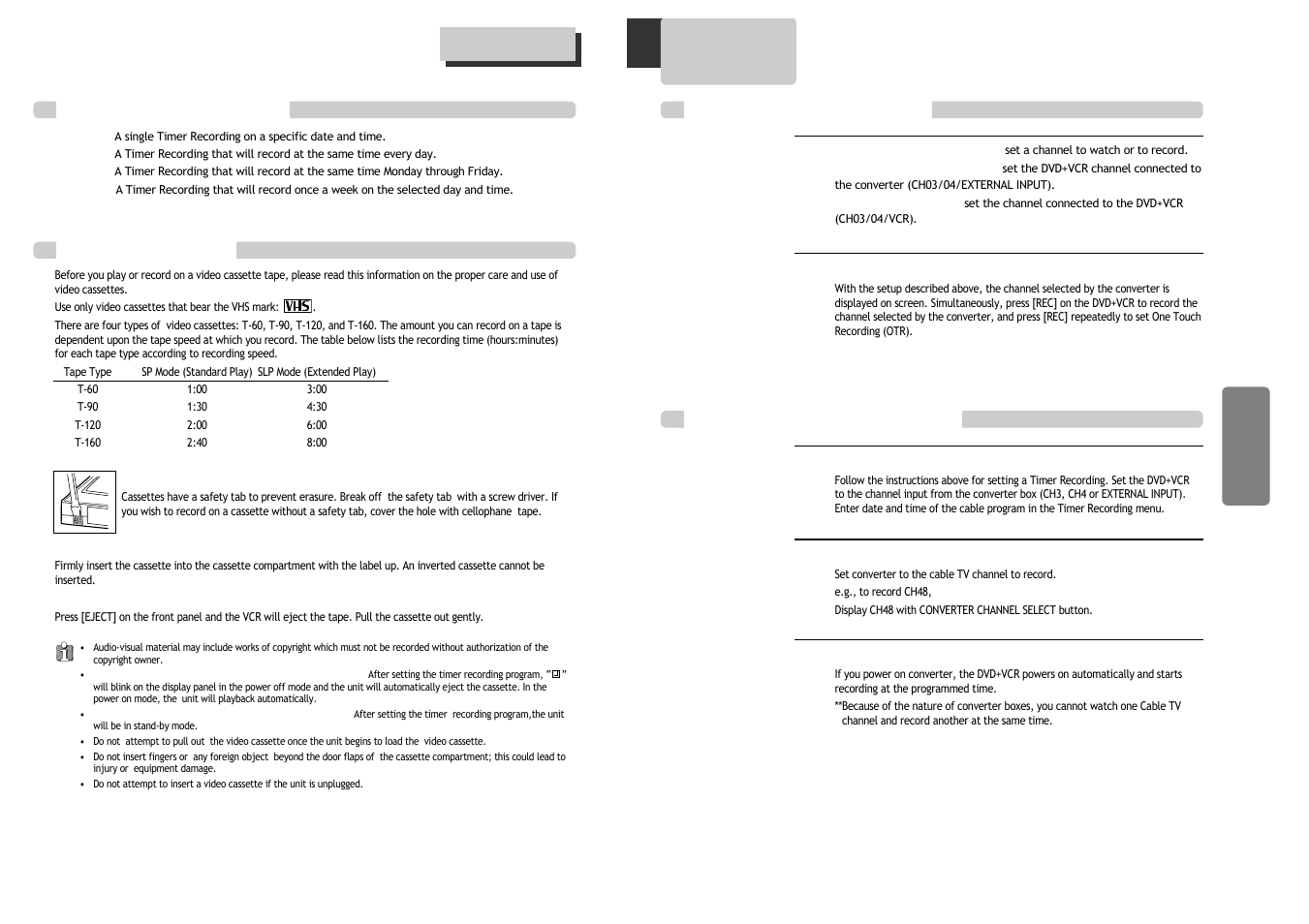 Watching and recording cable tv | GoVideo DV1030 User Manual | Page 15 / 29