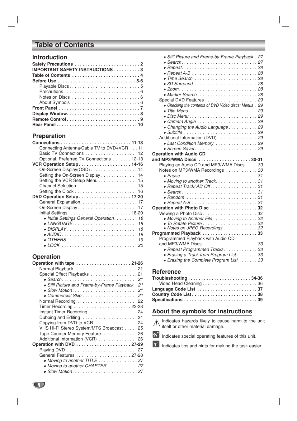 GoVideo DV2140 User Manual | Page 4 / 40