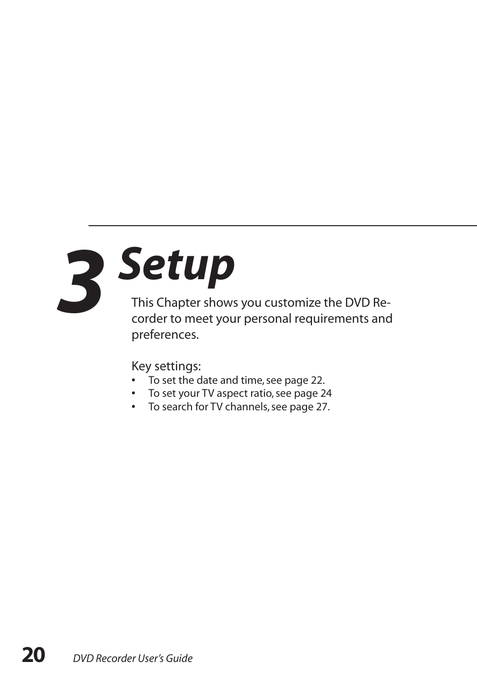 3 - setup, Setup | GoVideo R6750 User Manual | Page 20 / 44