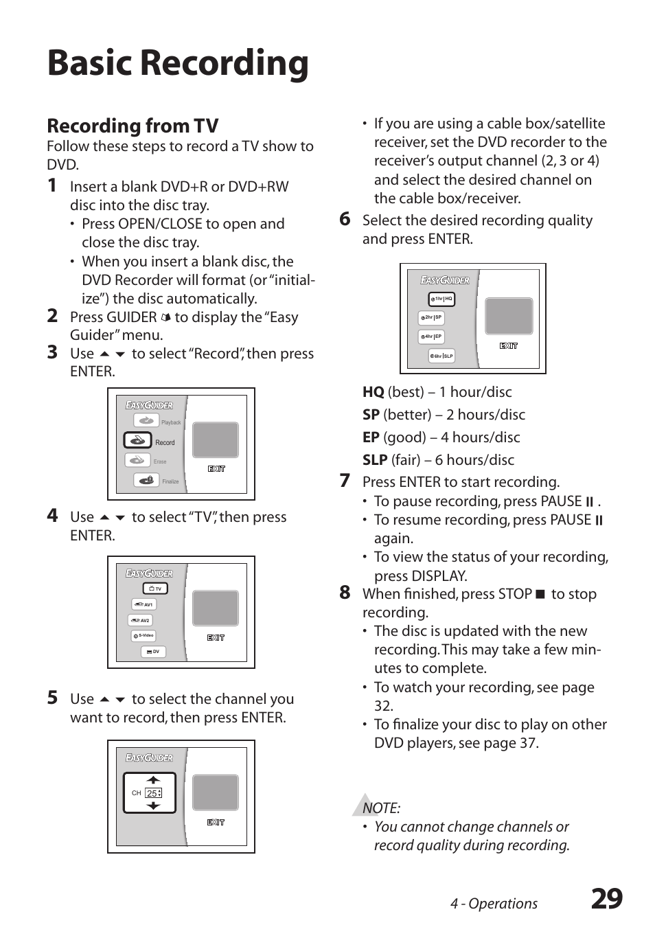 Basic recording, Recording from tv | GoVideo R6750 User Manual | Page 29 / 44