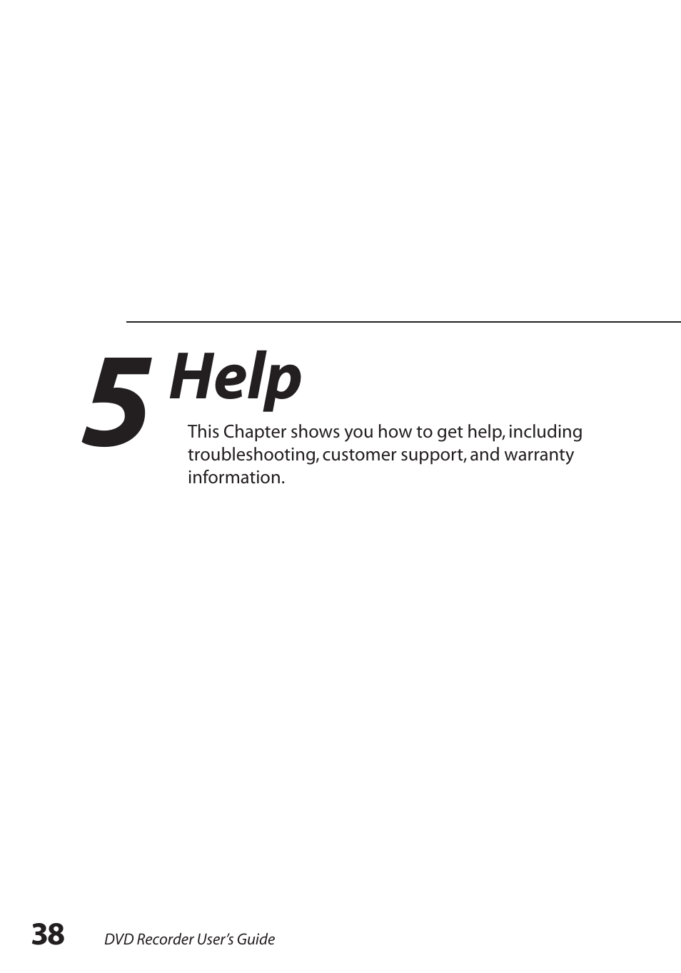 5 - help, Help | GoVideo R6750 User Manual | Page 38 / 44