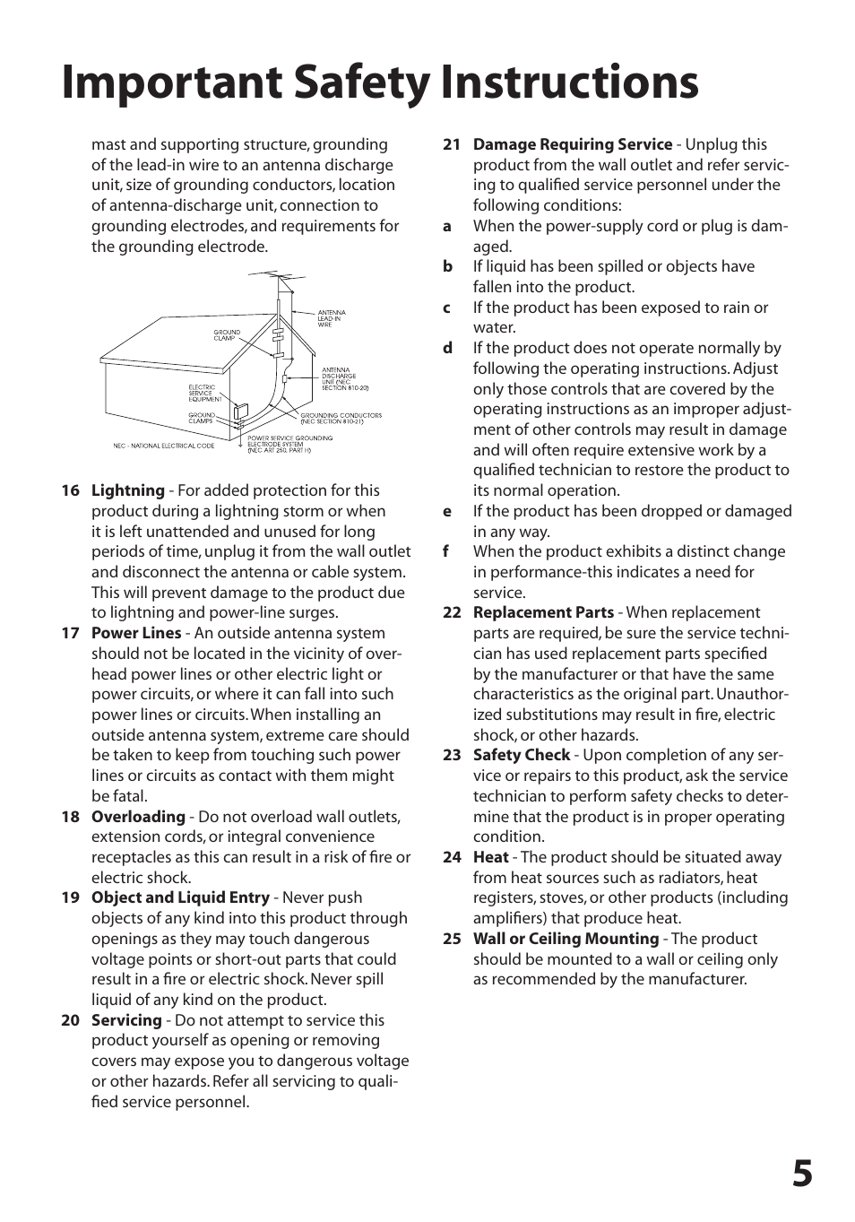 Important safety instructions | GoVideo R6750 User Manual | Page 5 / 44