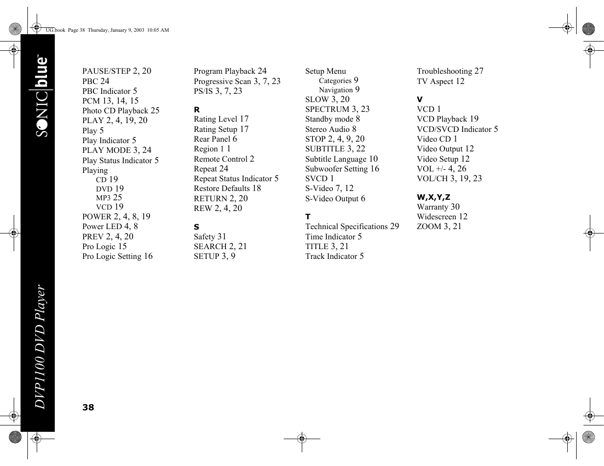 W,x,y,z, Dvp1 100 dvd player | GoVideo DVP1100 User Manual | Page 42 / 44