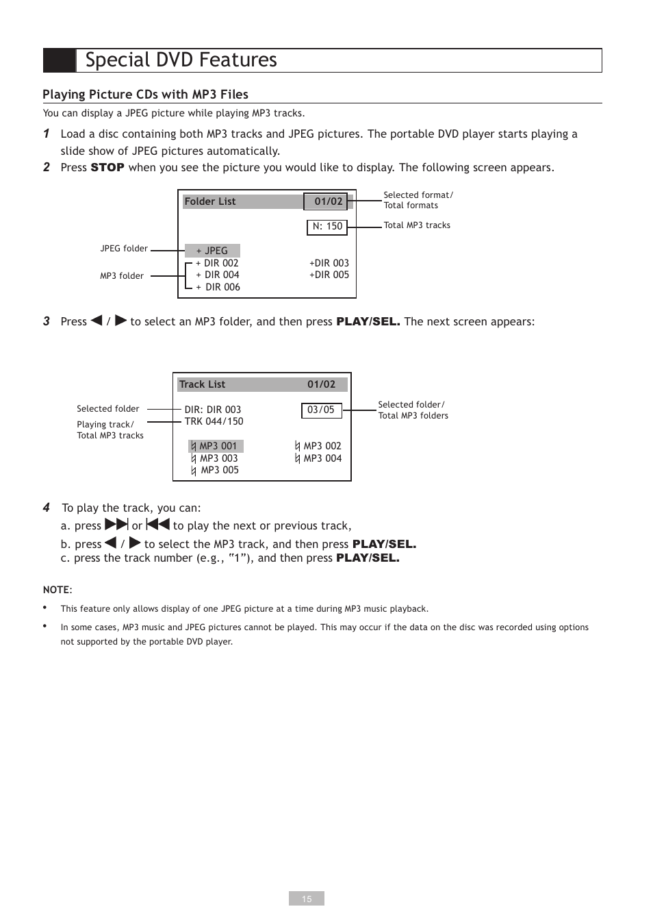 Special dvd features | GoVideo DP5030 User Manual | Page 15 / 28