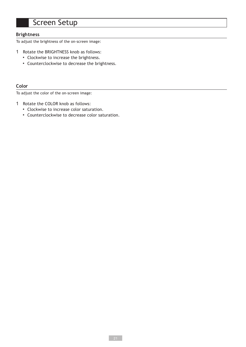Screen setup | GoVideo DP5030 User Manual | Page 21 / 28