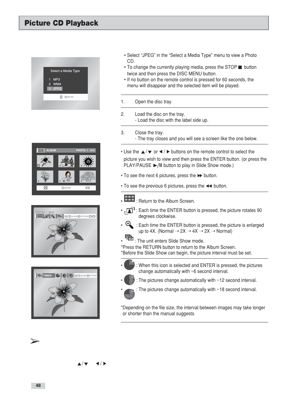 Picture cd playback | GoVideo DV3130 User Manual | Page 48 / 70