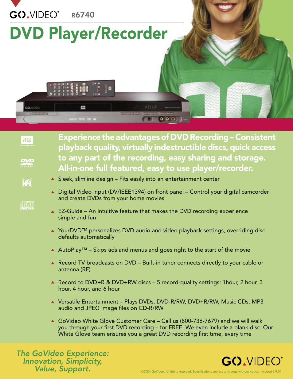 GoVideo R6740 User Manual | 2 pages
