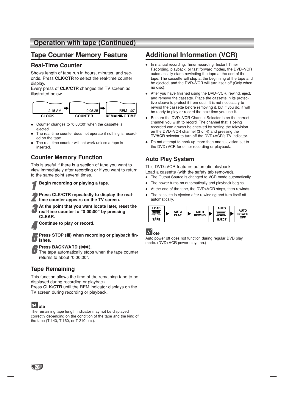 Additional information (vcr) | GoVideo DV1140 User Manual | Page 26 / 40