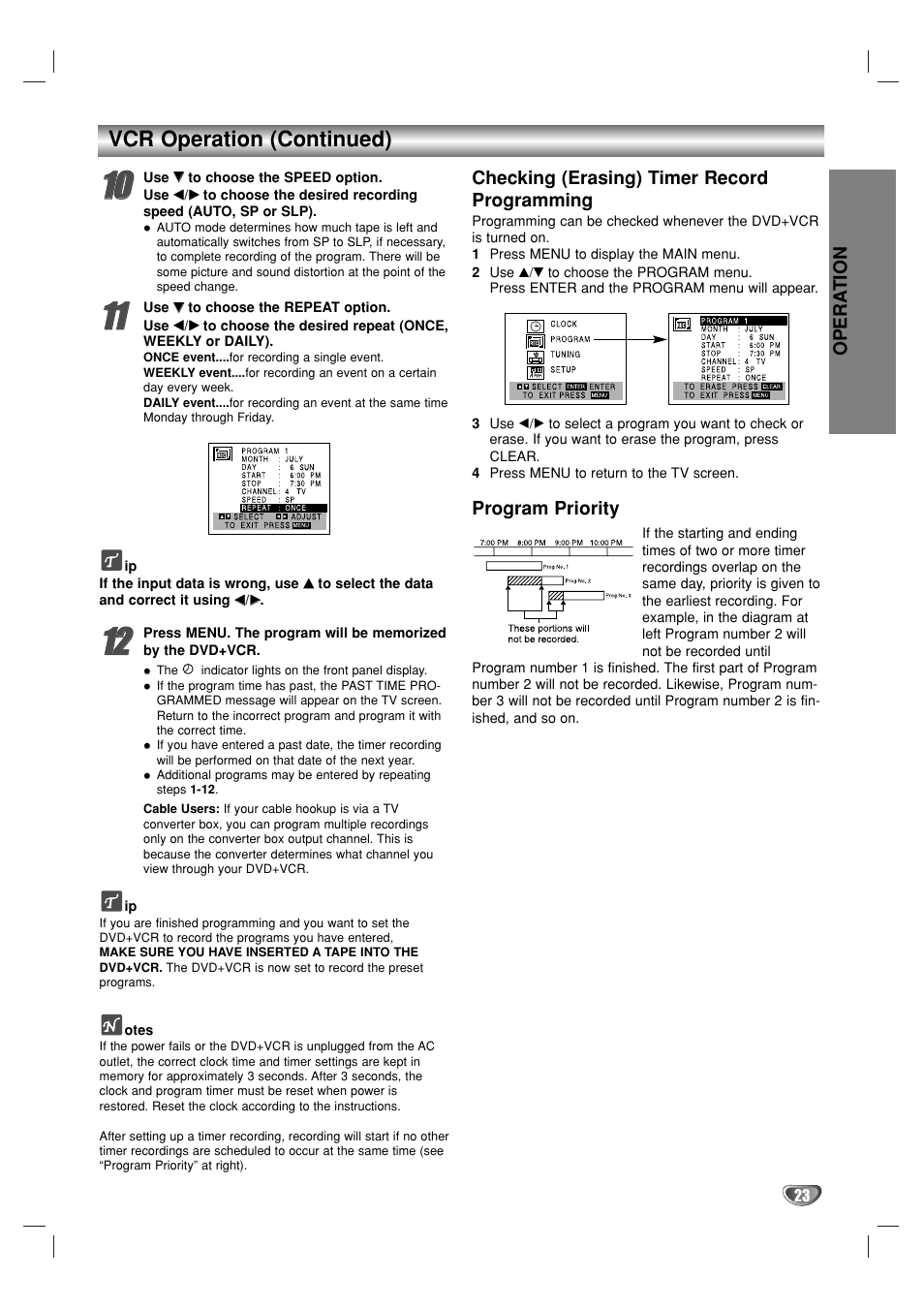 Vcr operation (continued) | GoVideo DVR1000 User Manual | Page 23 / 38