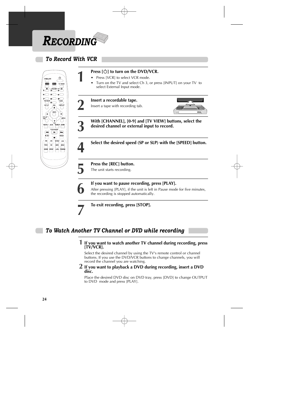 Ecording | GoVideo DV1040 User Manual | Page 25 / 59
