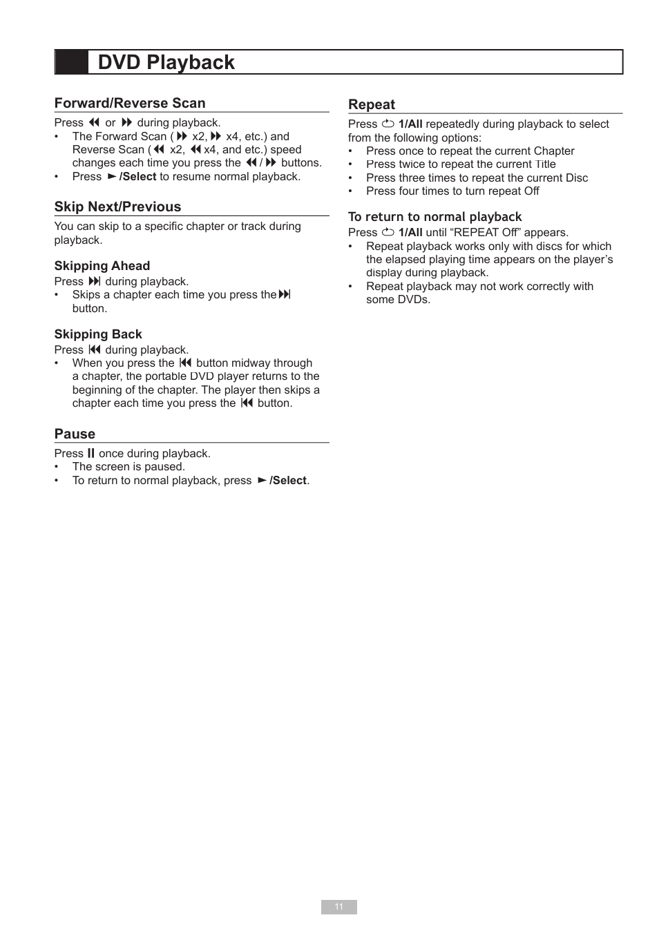 Dvd playback | GoVideo 525p User Manual | Page 11 / 30