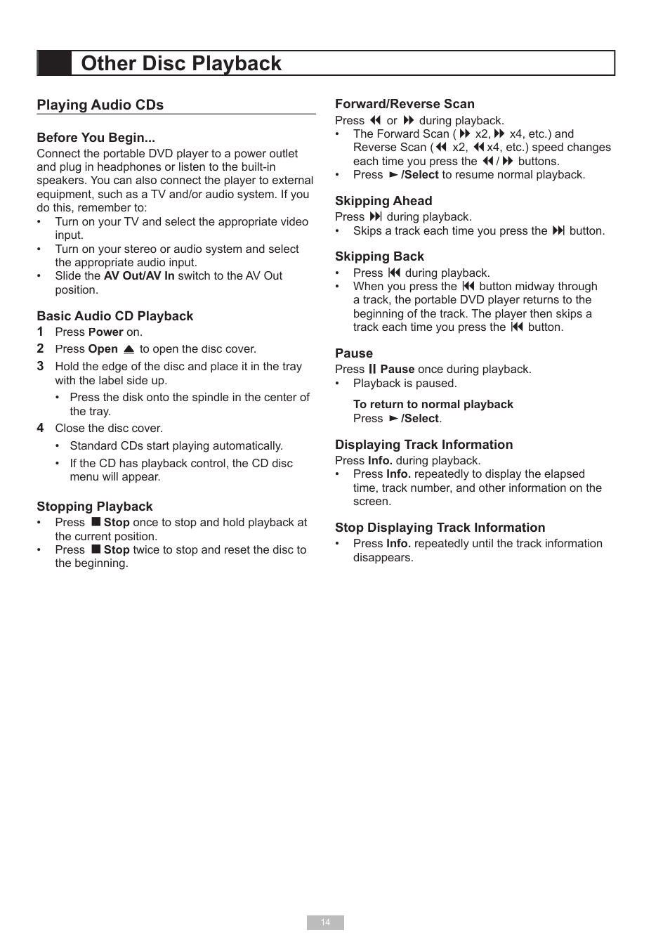 Other disc playback | GoVideo 525p User Manual | Page 14 / 30