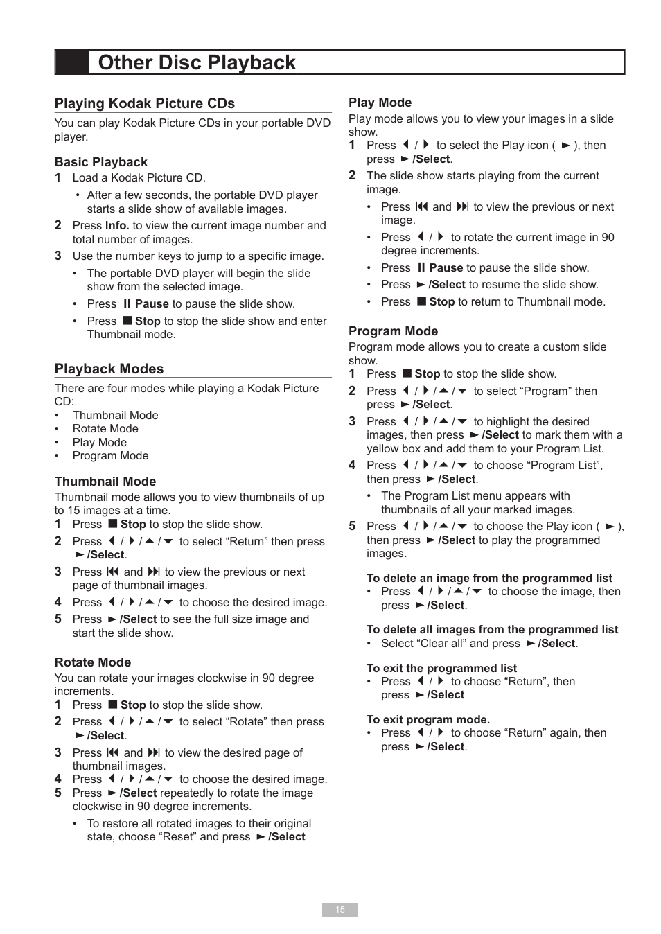 Other disc playback | GoVideo 525p User Manual | Page 15 / 30