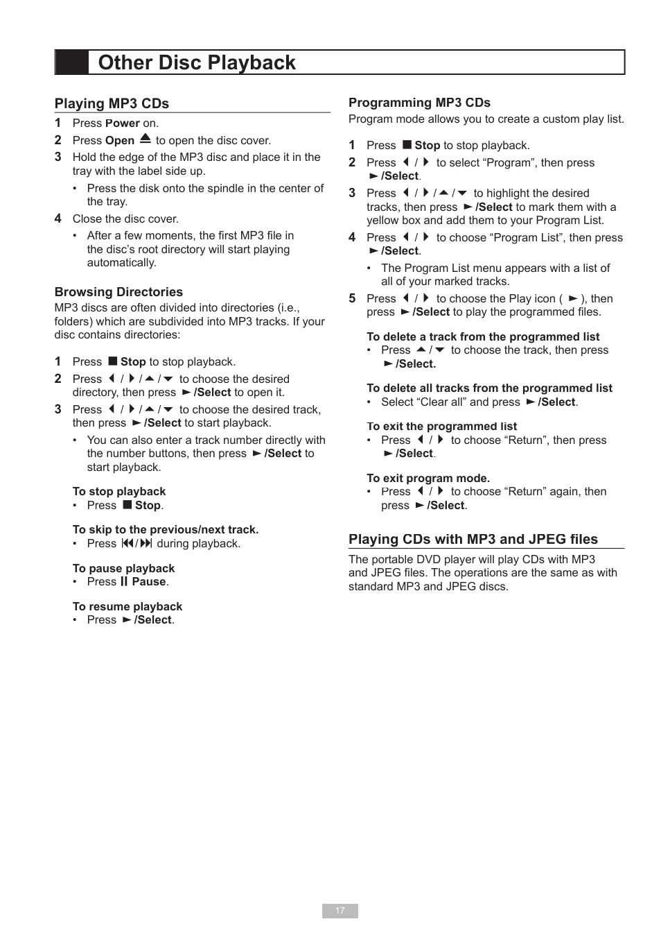 Other disc playback | GoVideo 525p User Manual | Page 17 / 30