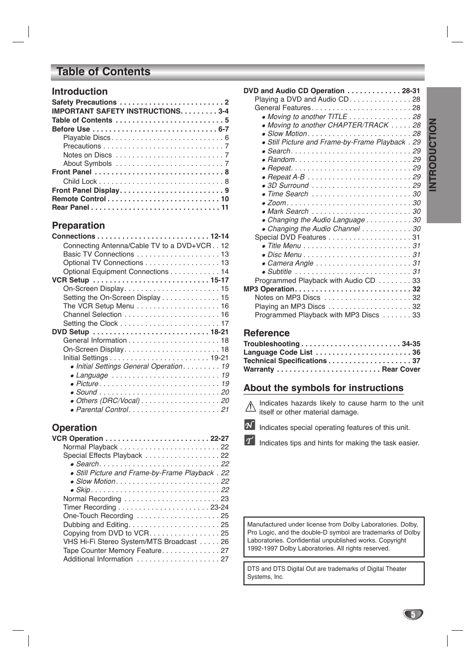 GoVideo DVD/VCR Combo User Manual | Page 5 / 38