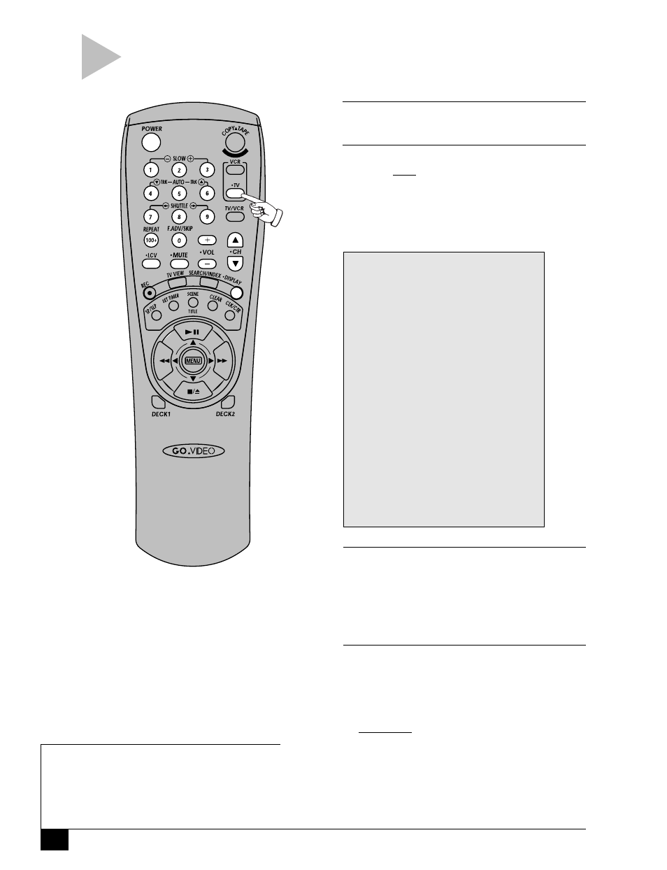 Remote control setup | GoVideo DDV2001 User Manual | Page 10 / 56