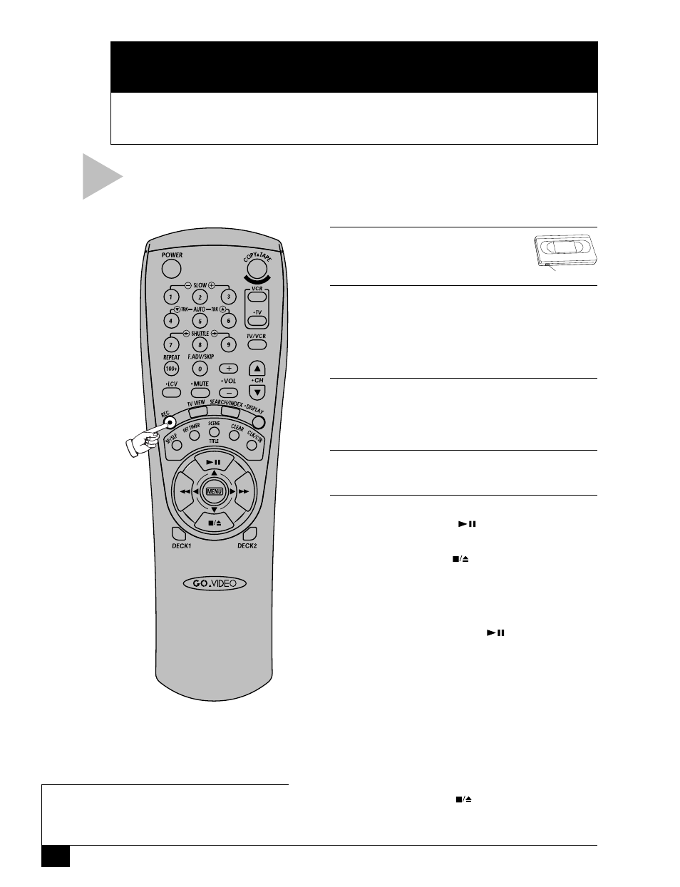 Basic recording | GoVideo DDV2001 User Manual | Page 20 / 56