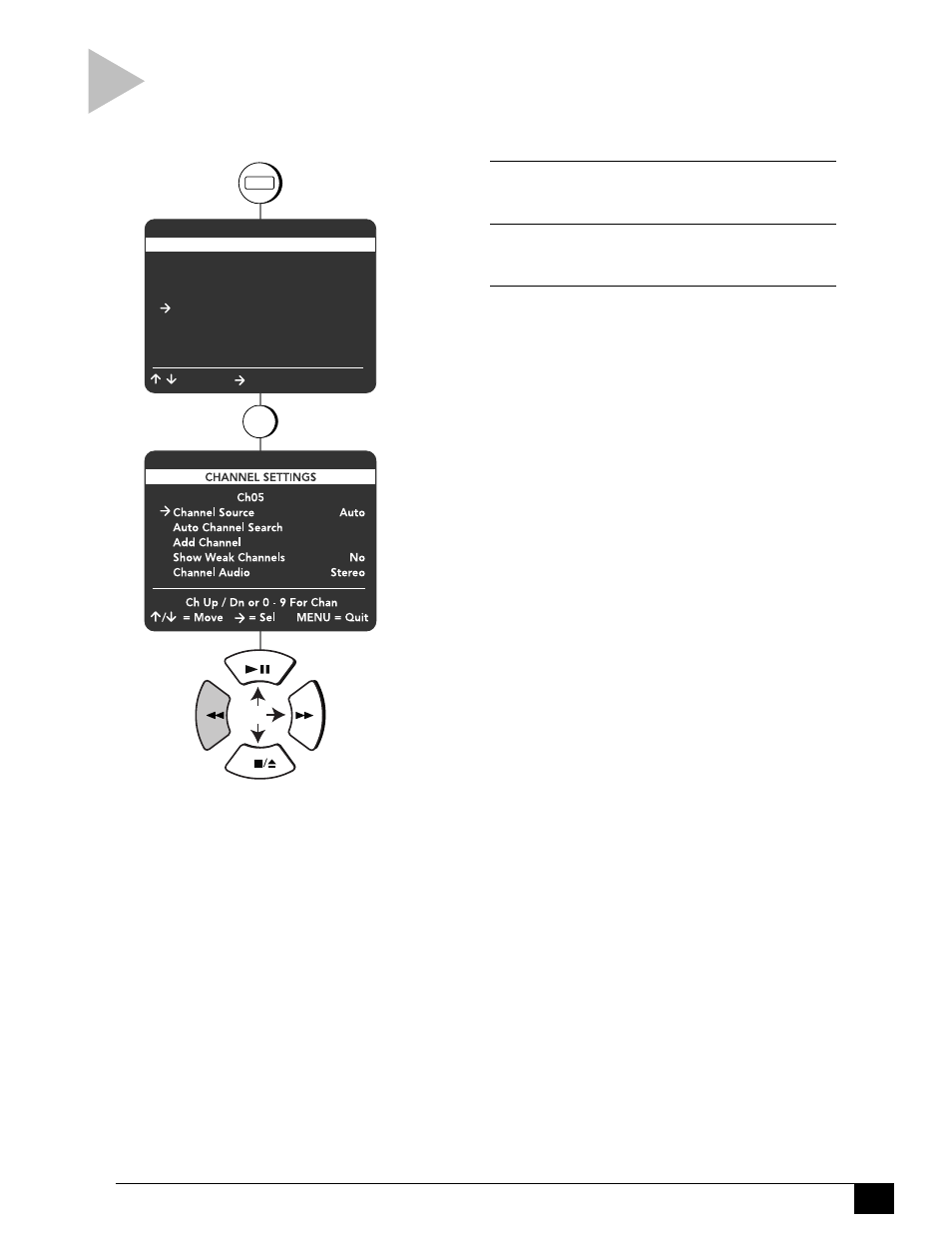Channel settings | GoVideo DDV2001 User Manual | Page 45 / 56
