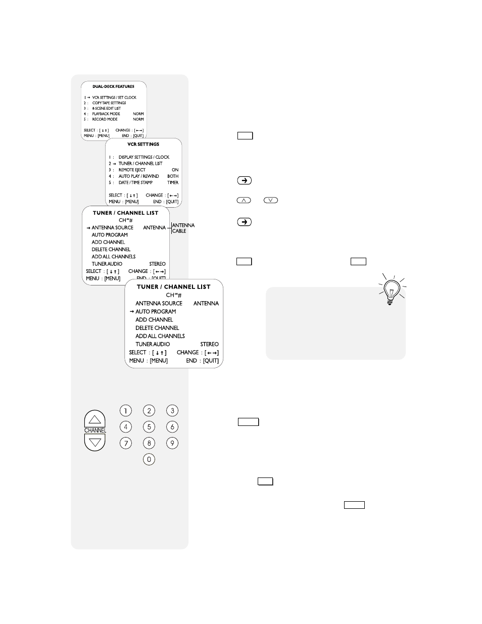 Basic tuner settings | GoVideo DDV9500 User Manual | Page 19 / 58