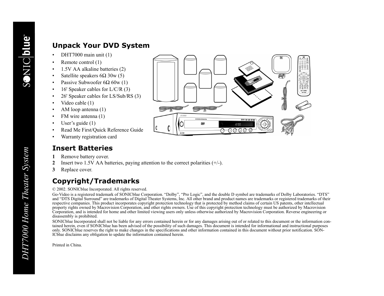 Dht7000 home theater system | GoVideo DHT7000 User Manual | Page 2 / 52