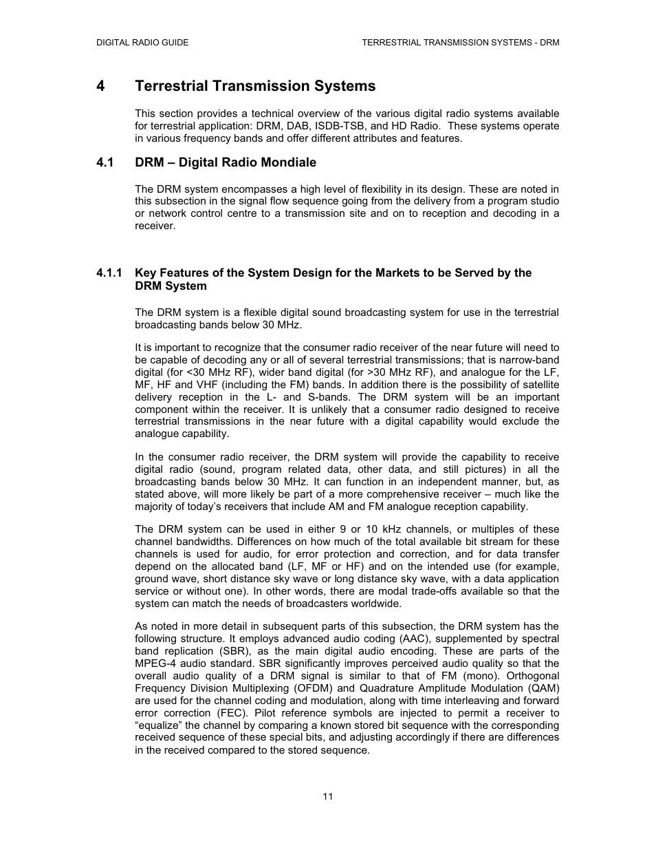 4terrestrial transmission systems | Grundig Digital Radio User Manual | Page 11 / 118
