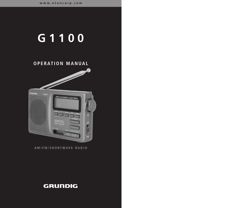 Grundig G1100 User Manual | 7 pages