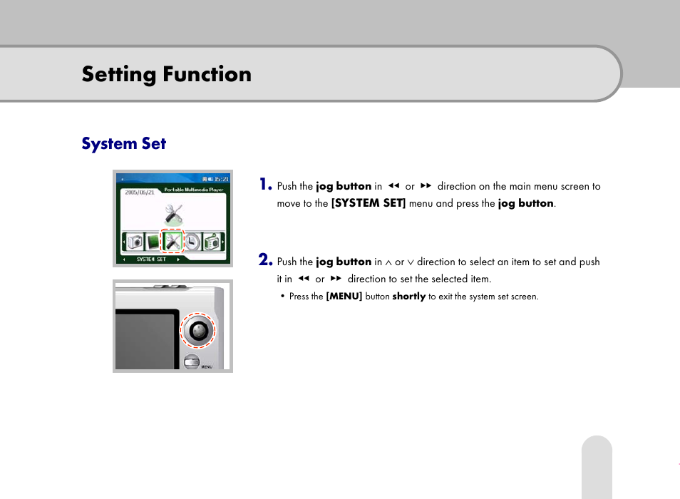 Setting function, System set | Grundig 30GB User Manual | Page 103 / 119