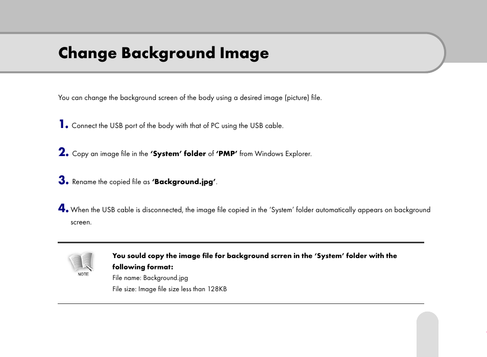 Change background image | Grundig 30GB User Manual | Page 107 / 119