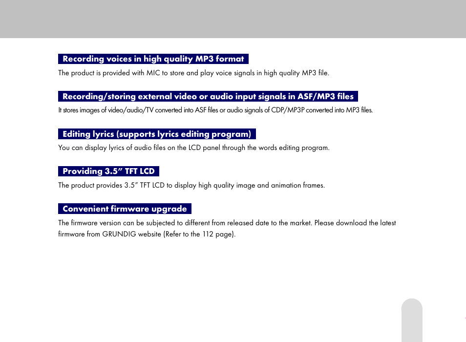 Grundig 30GB User Manual | Page 13 / 119