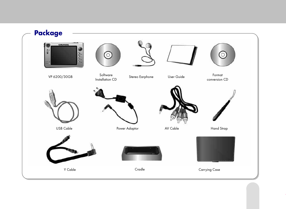 Package | Grundig 30GB User Manual | Page 15 / 119