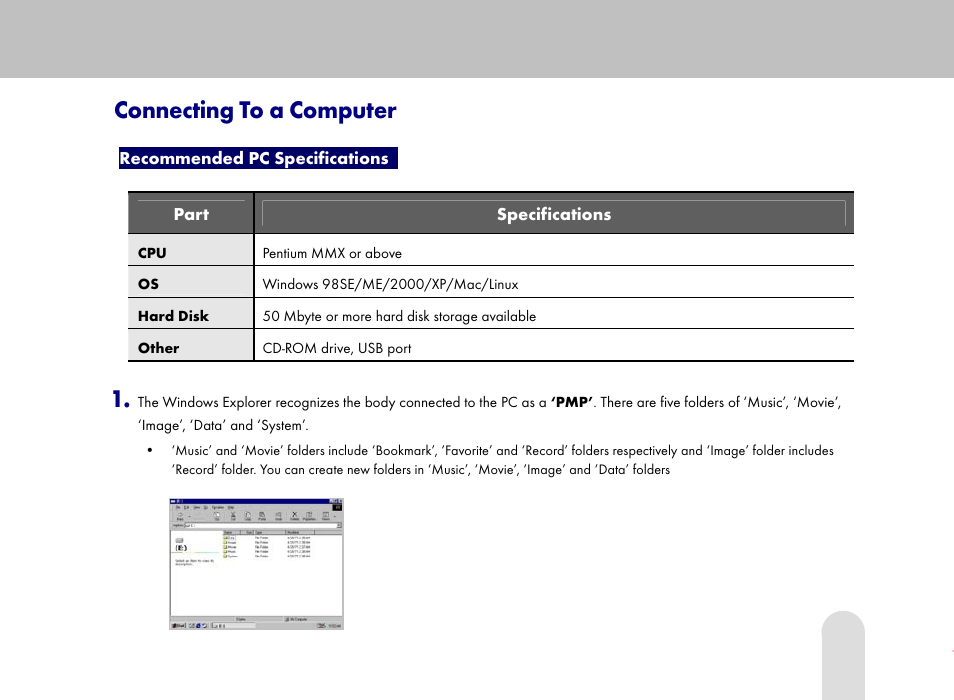 Connecting to a computer | Grundig 30GB User Manual | Page 31 / 119
