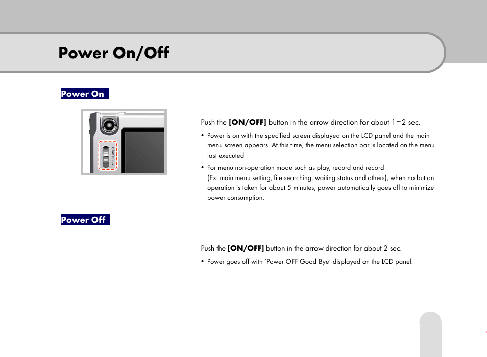 Power on/off | Grundig 30GB User Manual | Page 45 / 119