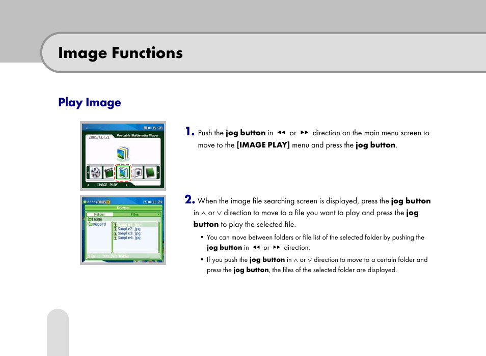 Image functions, Play image | Grundig 30GB User Manual | Page 62 / 119
